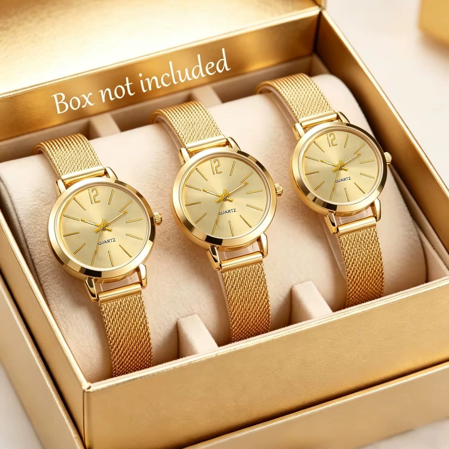 Luxury Watch Gift For Her - 3-Piece Set of Light Luxury Minimalist