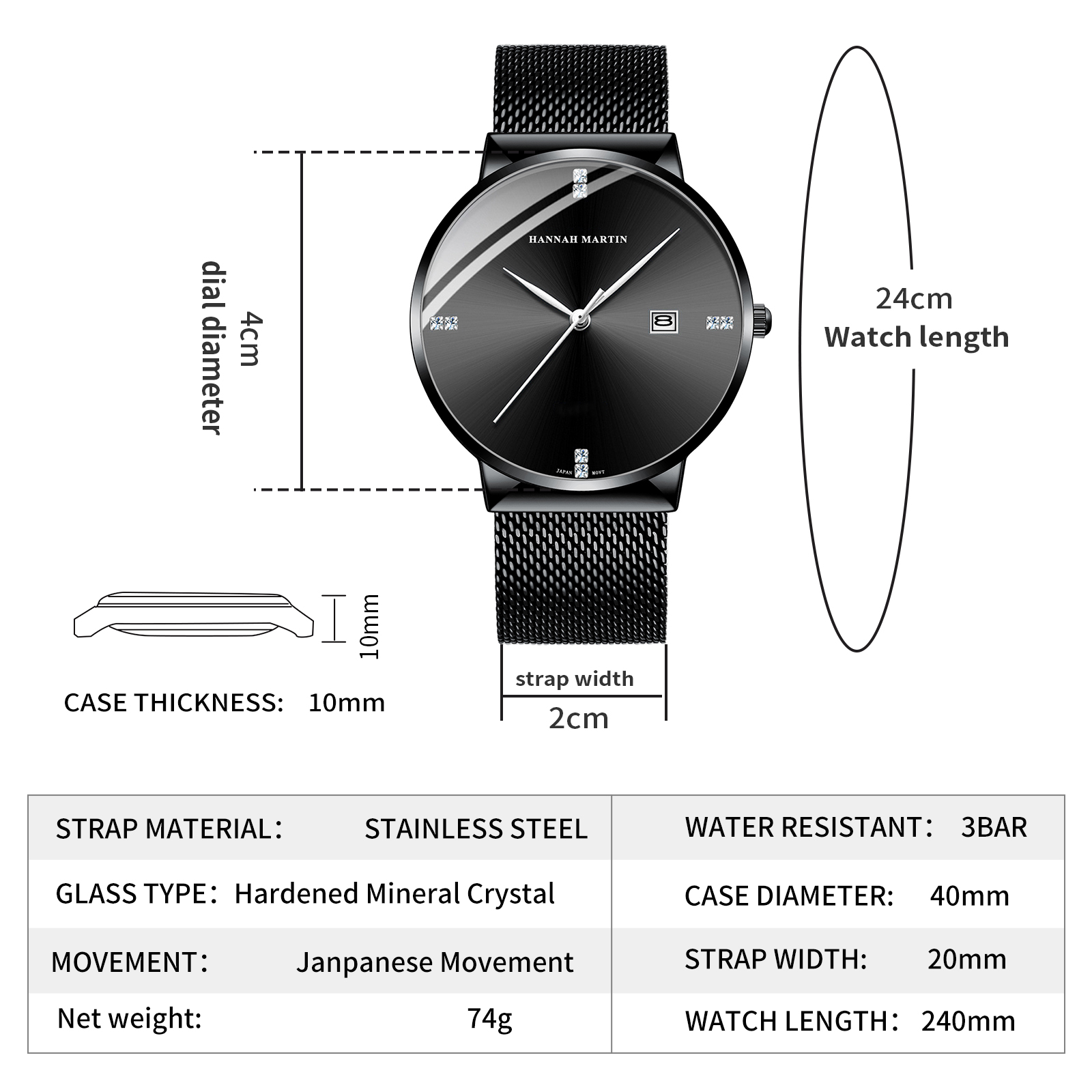 HANNAH MARTIN Men Watch Stainl - Luxury Watch Top 10 review and price