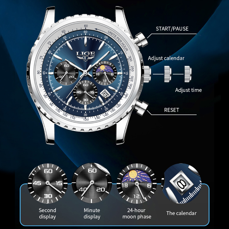 LIGE Brand Luxury Quartz Man W - Luxury Watch Maker review and price