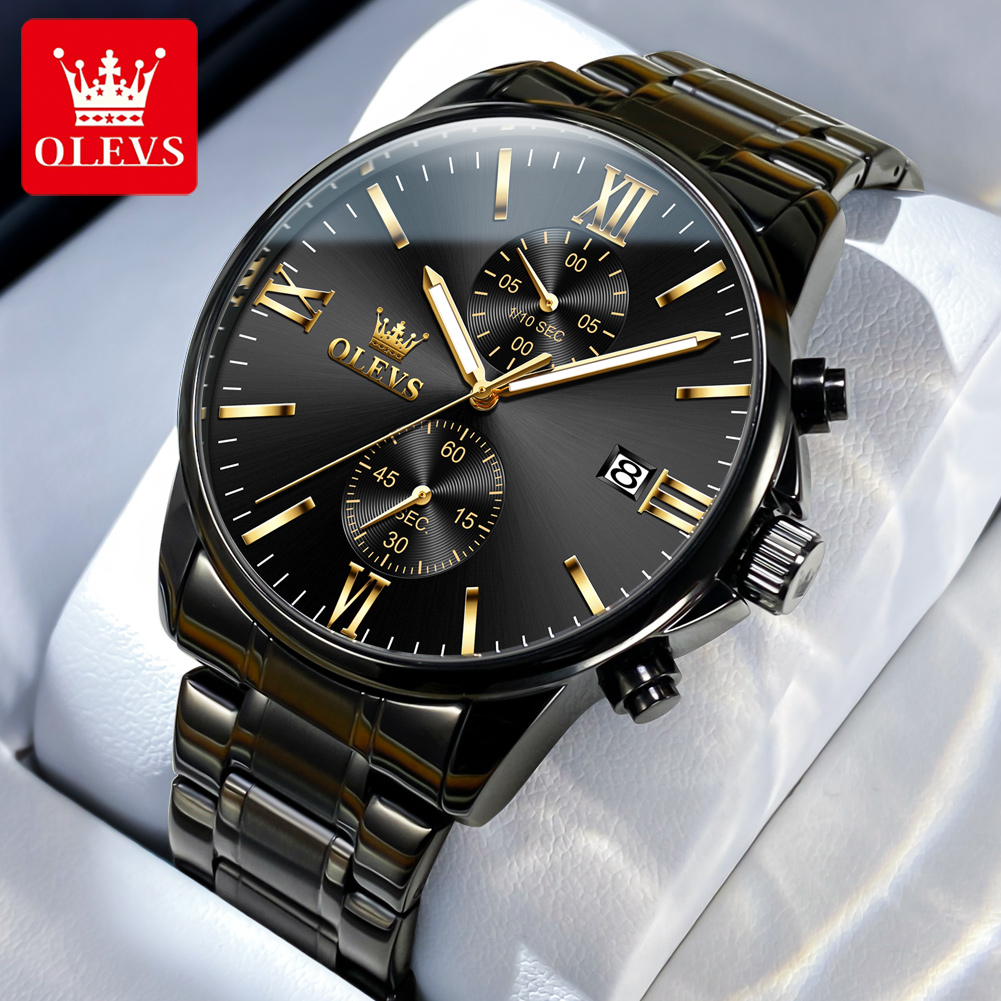 OLEVS 2886 Classic Black Quart - Luxury Watch Maker review and price