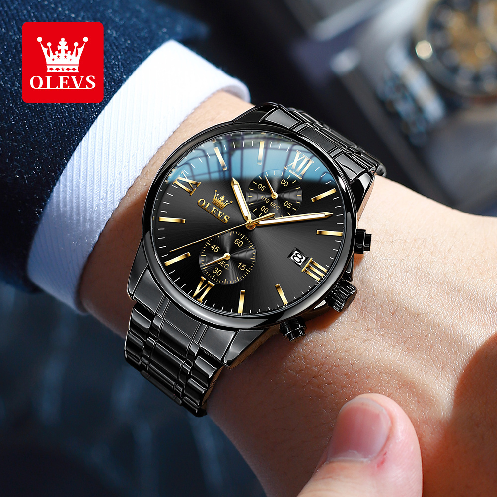 OLEVS 2886 Classic Black Quart - Luxury Watch Maker review and price
