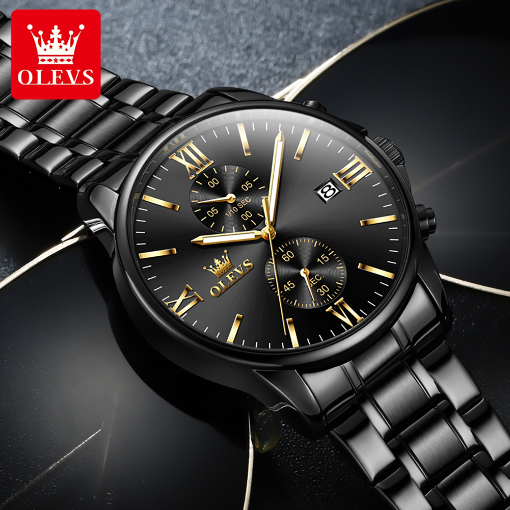 OLEVS 2886 Classic Black Quart - Luxury Watch Maker review and price