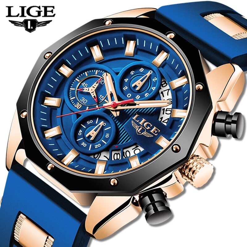 LIGE Fashion Men Watches Top B - Luxury Watch Maker review and price